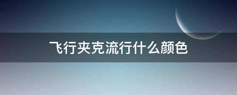 飞行夹克流行什么颜色 飞行夹克适