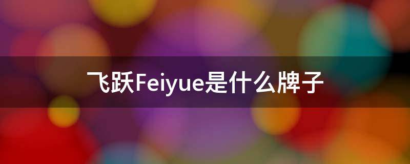 飞跃Feiyue是什么牌子（飞跃算什么档