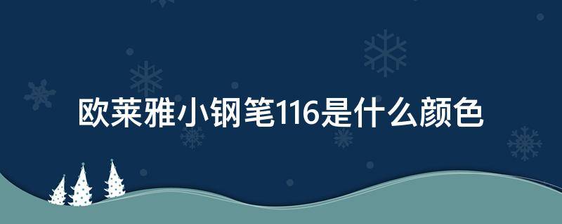 欧莱雅小钢笔116是什么颜色 欧莱雅