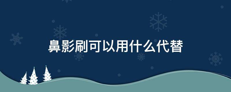 鼻影刷可以用什么代替（鼻影刷可以用