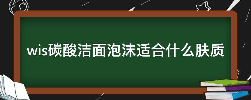 wis碳酸洁面泡沫适合什么肤质 wls