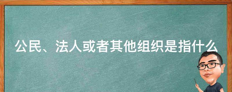 公民、法人或者其他组织是指什么 