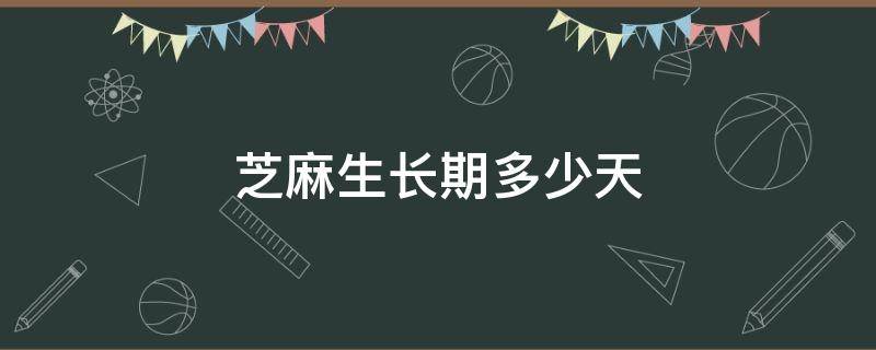 芝麻生长期多少天（芝麻生长期多少天