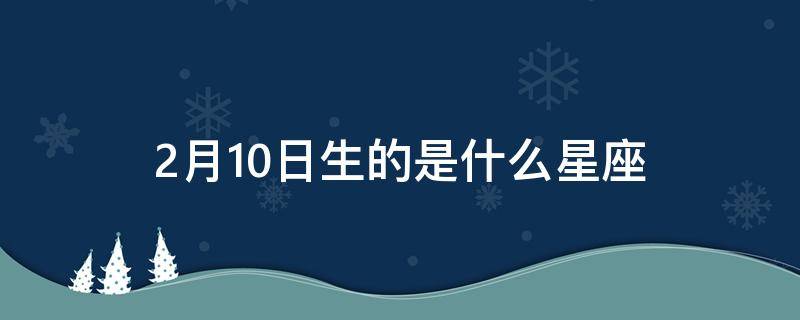 2月10日生的是什么星座 2月10日生