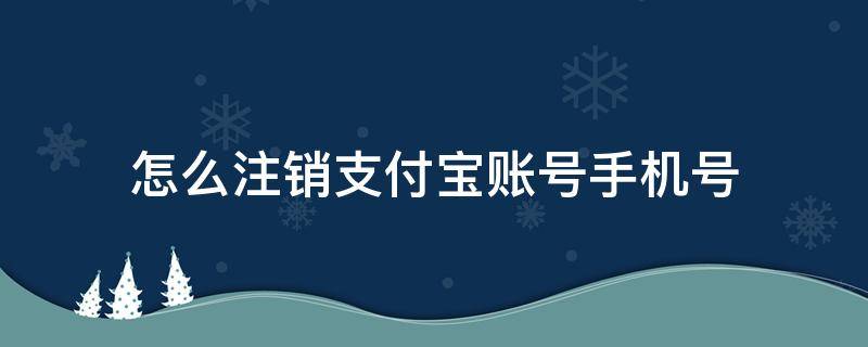 怎么注销支付宝账号手机号（怎么注销