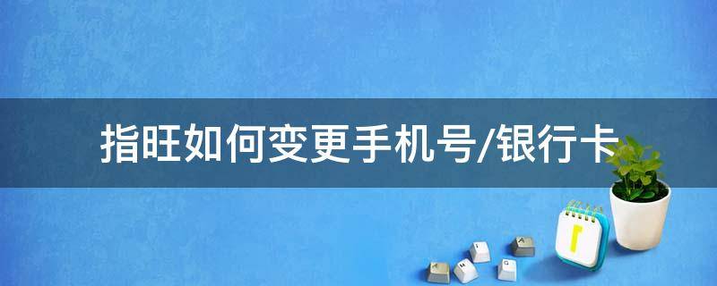 指旺如何变更手机号/银行卡 指旺财