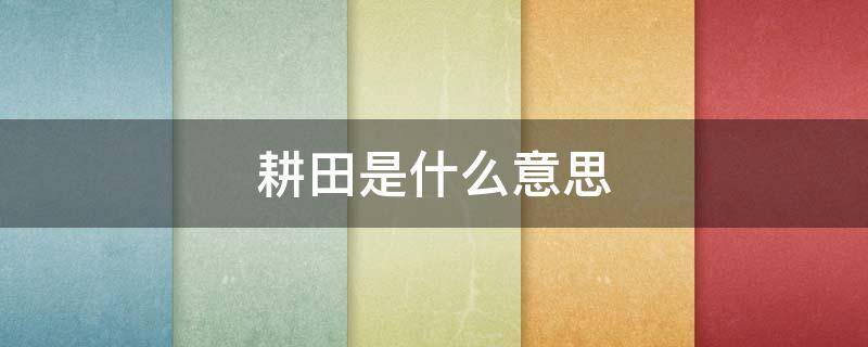 耕田是什么意思（耕田是指什么意思）